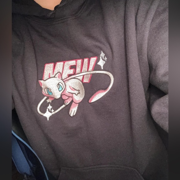 Tops - Unisex Mew Pokémon Black HOODIE